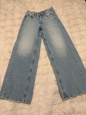 Zara Light Blue Wide-Leg Jeans
